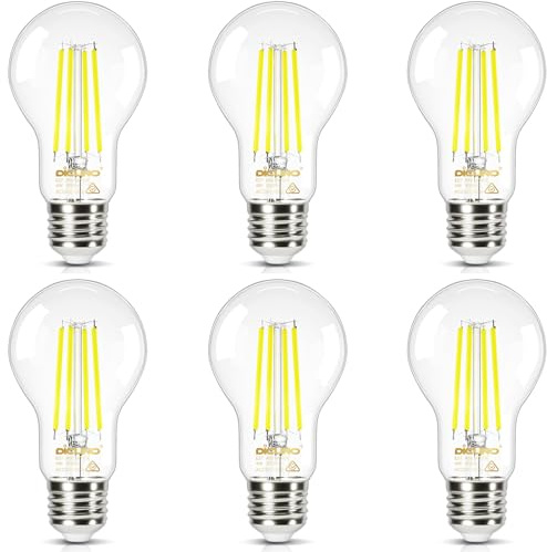 DiCUNO Ultraeffiziente E27 Lampe, Ersetzt 60W, Neutralweiß 4000K, 6er Pack | Hocheffiziente LED Lampen mit Energieeffizienzklasse A, 4W, 850lm, 360°, klares Glas, A60 Edison Glühbirne, nicht dimmbar