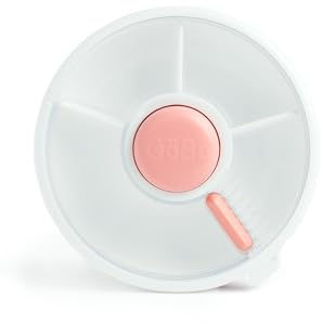 GoBe Kids Großer Snack-Spinner – wiederverwendbarer Snackbehälter mit 4 Fächern Spender & Schiebetür | BPA- und PVC-frei | spülmaschinenfest | kein Verschütten, auslaufsicher