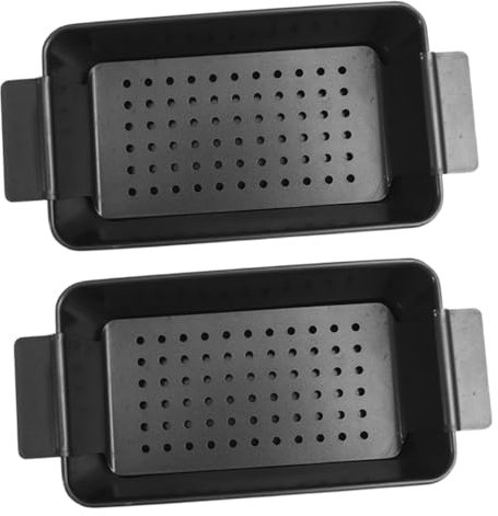 Mipcase 2pezzi Teglia Antiaderente Nera Per Pane e Toast Accessori Per Cottura Polpette Torte e Pane in Forno Resistente Per Uso