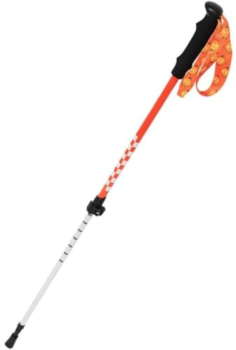 Bastón De Trekking Mini para Niños Y Niñas, Fabricado En Aleación De Aluminio 6061, Ligero Y con Amortiguación, con Sistema De Bloqueo De Seguridad(Orange Color)