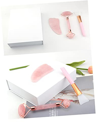 minkissy Gesichtsmaskenstab schaber kosmetikpinsel mouth mask pinsel für make up Jade-Roller gesicht pflege makeup brush Werkzeug für Gesichtsmasken rollendes Rad für das Gesicht Rosa