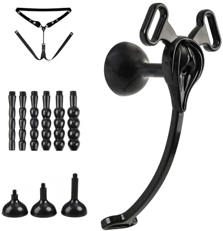 Inverted Chastity Cage Sissy Sex Spielzeug für die Männer Chasity Cage mit 3 Urinauffangbehältern und 6 Kathetern ABS-Keuschheitskäfig mit Gürtel zum Trainieren des Männlichen Penis (B,Black)