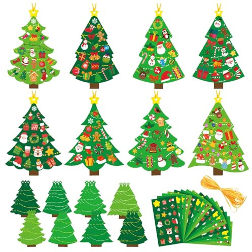 Juego para Árbol de Navidad para Niños, 24 Piezas Árbol de Navidad de DIY, Juego de Manualidades de Navidad para Decoración Navideña