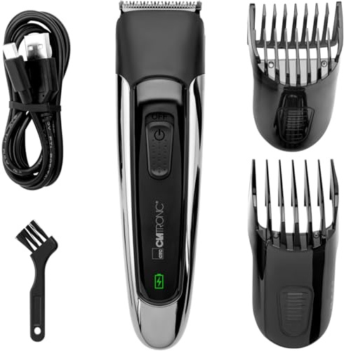 Clatronic HSMR 3827 Tagliacapelli 1-30 mm Acciaio Inossidabile 16 impostazioni di Lunghezza Durata della Batteria Fino a 100 Minuti Regolabarba per Uomo