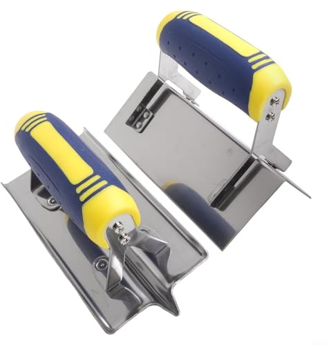 Honseadek Stainless Steel Concrete Hand And Groover Tools Set, Professional Plaster Cement Finishing For Smooth Edges And Precise Grooves In Masonry Projects(external+sharp)