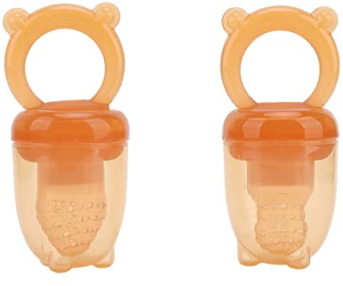 OVAQUIXI Chupete Alimentador de Frutas de Silicona para Bebés, 2 uds., Fácil de Limpiar, Alivio de la Dentición Antifugas para Bebés