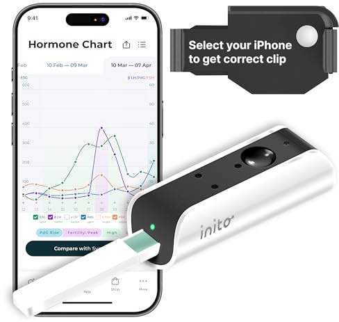 Inito Fertility Monitor & Hormone Tracker for Women | Track and Confirm Ovulation | Measures Estrogen, LH, PdG, FSH | Includes 15 Strips + Free app (Compatible with iPhone Air)