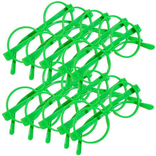 WOONEKY Gafas Infantiles sin Lentes Redondas Verdes 30 Unidades Accesorio para Fotos Fiesta Juguete Montura Divertida Suministros para Celebraciones y Decoración Infantil