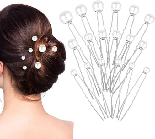 Nogeqi 18PCS Pearl Hair Pins, Pearl Wedding Bridal Hair Accessories