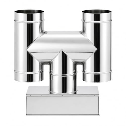 MAKA Comignolo a H Base Rettangolare, Terminale per Canna Fumaria Camino Stufa a Legna Pellet e Gas, Cappello Antipioggia Aspirafumo (320x520 mm - Zincato)