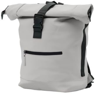 VOYAN Sac à dos enroulable imperméable de voyage pour homme et femme, sac à dos décontracté pour ordinateur portable élégant, sac à dos Roll Top léger, cyclisme, école, université, TUN, gris clair