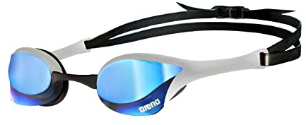 ARENA Unisex Cobra Ultra Swipe Racing Swim Goggles for Adult Men Women Anti-Fog Technology Polycarbonate Hard Mirrored Lens Professional Athlete Gear, Blue/Silver