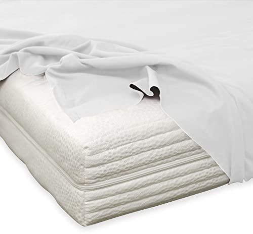 TRAUMSCHLAF Feinbiber Haustuch Bettlaken – warmes Winter-Bettlaken aus 100% Baumwolle, flauschig weich, ohne Spannumrandung, geeignet für Matratzen bis ca. 30 cm – 220x260 cm – Weiss