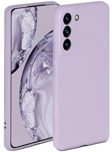 ONEFLOW Mjukt fodral kompatibelt med Samsung Galaxy S22 Plus fodral av silikon, upphöjd kant för skärmskydd, två lager, mjukt mobiltelefonfodral – matt syren
