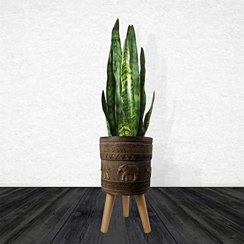 Leaf Extra Large Cachepot Planters, Wood, 40cm Zandi Elephant