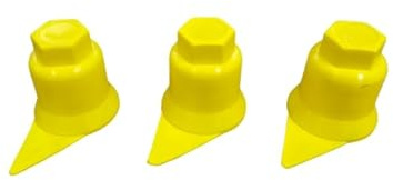 Kram - Tuck – 100 x hjulskruvar – hjulmuttrar – hjulbultarkapslar – hjulmutterkapslar – plastkapslar höljen - skyddsindikator för lösa skruvar (gul, 32 mm)