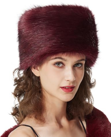 BEAUTELICATE Kunstpelz Mütze Damen Pelzmütze Winter Cossack Russische Mütze Kuschelig Fellmütze Warm für Reise Skifahren Schwarz Weiß