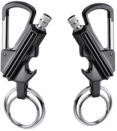 Ultraray Accendino Fiammiferi (2 Pezzi), a Benzina, Portachiavi Con Moschettone, Apri Bottiglia, Cool - Regalo Uomo