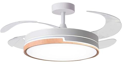 BEL AIR HOME - Ventilatore da Soffitto ROBIN con Luce LED 36W - Motore DC Silenzioso - 3 Temperature Colore (3000K, 4000K, 6500K) - Telecomando - Pale Pieghevoli - Design Moderno - Bianco