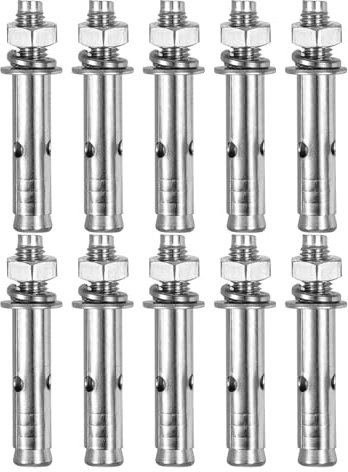 DTGN Goujons D'Expansion M8 x 60-10Pièces - Adaptés Pour Murs En Béton, Briques Sèches Et Parpaings - Acier Inoxydable 304 - Argenté