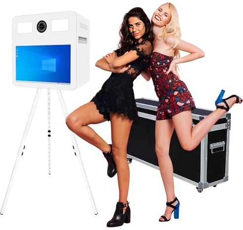 WideMeet Spiegel Photo Booth Magic Mirror mit 21,5 Zoll Touchscreen Kamera für Hochzeiten Partys Events (Weiße Maschine, 54,6 cm Photo Booth)