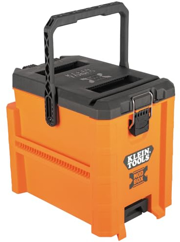 Klein Tools 54824MB MODbox Hybrid Tool Box, Lockable Tool Storage with Removable Lid, Converts to Open Crate, 2 Adjustable Dividers, Connects with all Klein Tools MODbox Components
