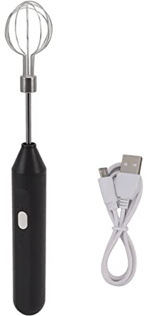 FLEXMAN Sbattitore Elettrico, 1200mAh Montatore Elettrico Ricaricabile Portatile per Caffè, Ketchup, Latte, Cappuccini, Cioccolata Calda (Nero)