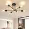 kuwork Lámpara Techo Vintage, 6 Luces E27 Lámpara Colgante de Techo, Plafon Techo Moderno para Salón, Dormitorio, Estudio, Cocina y Comedor, Negro