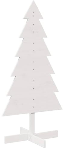 vidaXL Weihnachtsbaum zum Schmücken Weiß 120 cm Massivholz Kiefer