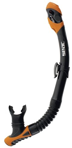 SEAC Reverse Dry, Snorkel med torrt toppsystem och avloppsventil, orange