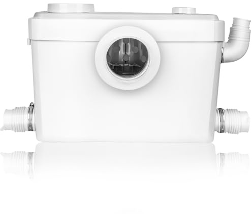 750W Macerator Pump for Upflush Basement Toilet - 4 Inlets for Sink, Wash Basin, Bathtub & Toilet | Waste Water Disposal Sewage Pump for Basement Plumbing Solutions