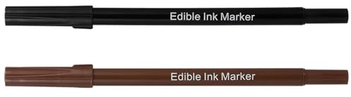 Cabilock Stylos Alimentaires Comestibles Double Pointe 2pcs pour Décoration Gâteau et Biscuit, Plastique Léger et Pratique, pour DIY Cake et Garçon et Filles