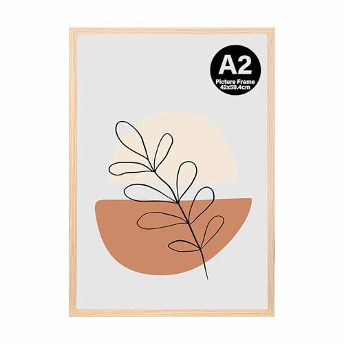 KAIWIN A2-Bilderrahmen, Eiche Holz-Bilderrahmen, A2-Posterrahmen (59,4 x 42 cm), für Fotos, Bilder, Poster, Puzzles