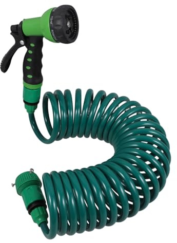 Autowaschwassersprüh-Set mit selbstreinigendem Schlauch und Düse für Autowäsche, Federschlauch, Spiralschlauch und EVA-Schlauch im Lieferumfang enthalten