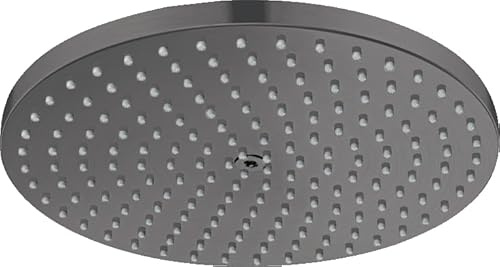 hansgrohe Raindance S - Kopfbrause, Duschbrause (240 mm), Regendusche mit 1 Strahlart (PowderRain) für Wand- oder Deckenmontage, Brausekopf mit Antikalk-Funktion, Brushed Black Chrome, 27623340