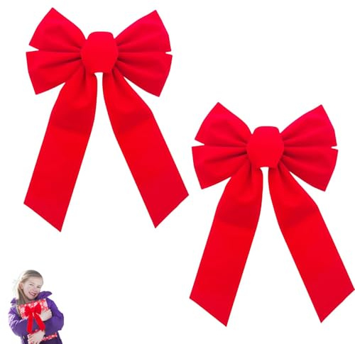 Vimmvid 2 Stück Geschenkschleifen, Große Rote Schleife Geschenk Schleife Geschenkschleife Groß Für Geschenkverpackungen Blumen Handwerk Verpackung Hochzeit Garten Geburtstag Party Dekoration