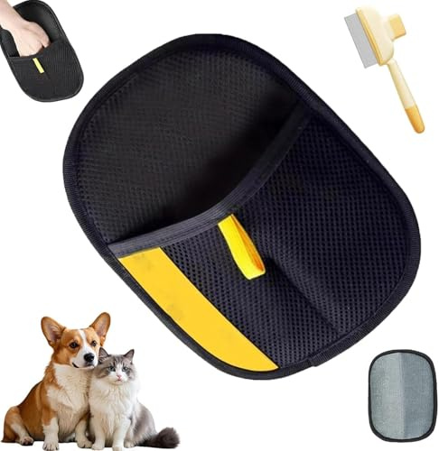 Petlova Sweep, 2025 Upgrade Anti-Static Double-Sided Pet Grooming Gloves, Petlova ElectrostaticPet Hair Remover Gloves, for Dog, Cat Long and Short Hair, Clothes, Sofas (1PCS)