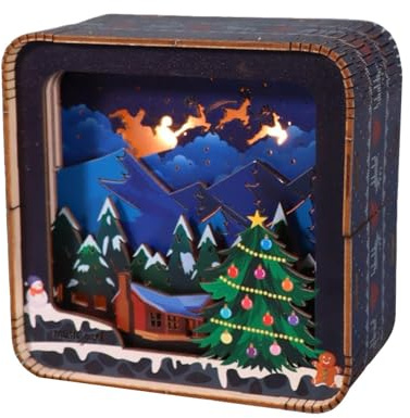 Music Park 3D Wooden Christmas Puzzles Decorations Crafts For Adults Night Light Model Kits To Build Gifts For Women