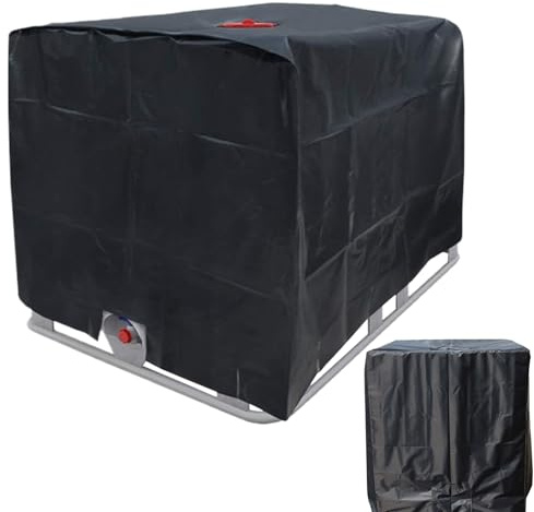 Housse De Protection pour Citerne De Pluie - Couvercle Protecteur pour Tonneau Industriel | Toile Oxford 210D Anti-Poussière et Imperméable avec Protection UV pour Réservoir de Stockage 1000L