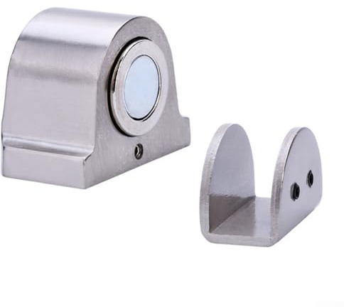 ZiStarlilife Magnetic Door Stoppers Stainless Steel Glass Door Holders Floor Mounted Door Stop Hardware for Bathroom Offices Cabinet 10-12mm Glass Thickness(1pc)
