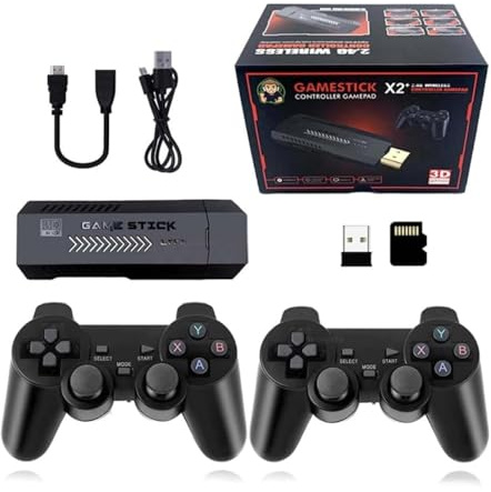 NEW X2 PLUS Video Game Stick 1080P Console 2.4G Double Wireless Controller 41000 Games 128GB Retro Games for PSP PS1 FC Boy Gift