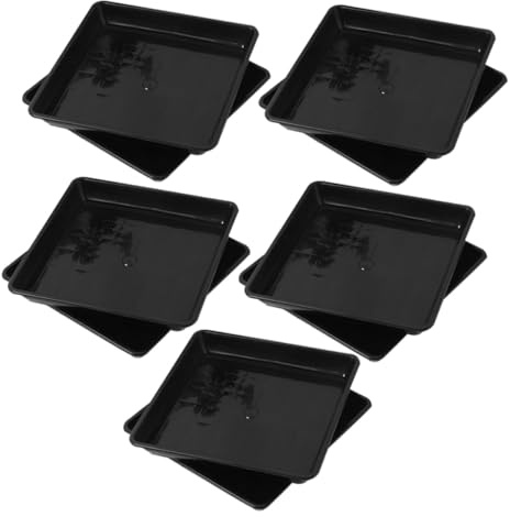 ROMISBABA Platillos para Macetas Cuadrados De Plástico, Bandejas De Goteo para Plantas De Interior, 10 Unidades, Base Resistente para Jardín y Protección De Superficies