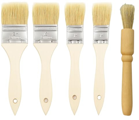 5 Pcs Pastry Brushes Set, Cooking Brush for Glazing, Egg Wash and Oil Application, Durable Food-Safe Pastry Brush for Cooking, BBQ and Baking
