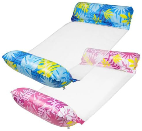 2 Piezas Piscina Hinchable Paquete de Premium Colchoneta, 4 en 1 Hamaca