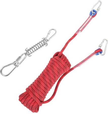 UKCOCO Cuerda para Perros de Algodón 10 Metros Roja, Cable de Amarre Resistente para Camping y Actividades al Aire Libre, Cadena Segura para Entrenamiento y Paseo de Mascotas