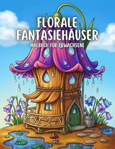 Florale Fantasiehäuser Malbuch für Erwachsene: Zauberhafte Blumenhaus-Motive für Entspannung und Achtsamkeit