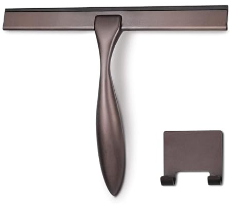 Hiware All-Purpose Shower Squeegee for Shower Doors, Bathroom, Window and Car Glass - Bronze, Stainless Steel, 10 Inches