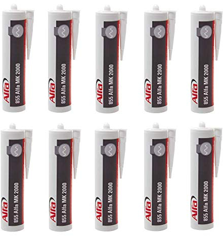 10x Alfa Montagekleber MK 2000 extra stark 440 g weißer Montagekleber mit hoher Anfangshaftung zur Befestigung von Sockelleisten