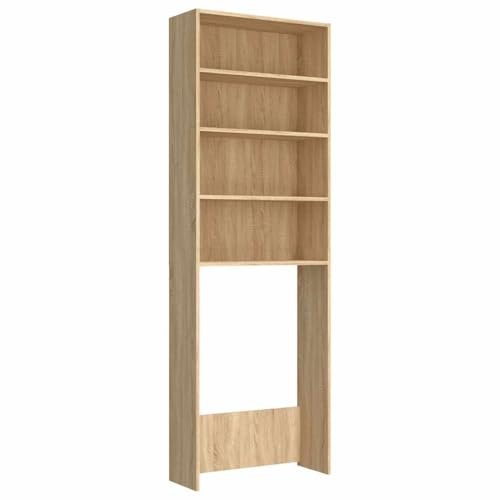 vidaXL Armario Lavadora Cuarto de Baño Aseo Inodoro Secadora Estantería Estante Muebles Mobiliario Colada Almacenaje Roble Sonoma 64x24x190 cm