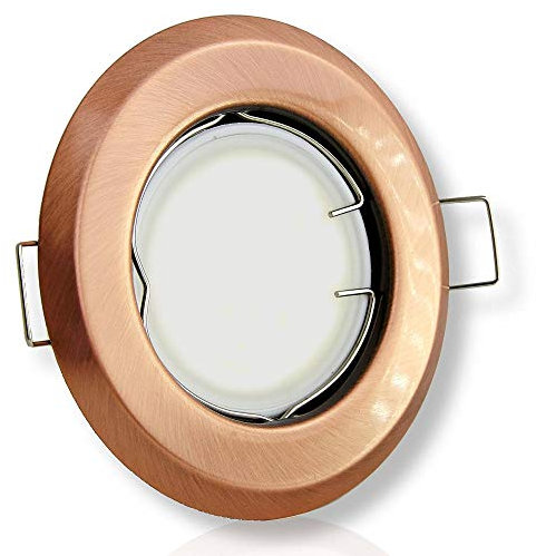 LED Einbaustrahler bronze rund 7,5 Watt dimmbar kaltweiß 230V - GU10 Einbauleuchte 55-60mm Bohrloch - Einbau-Spot Decken-Strahler Deckeneinbaustrahler Deckenspot Deckeneinbauleuchte